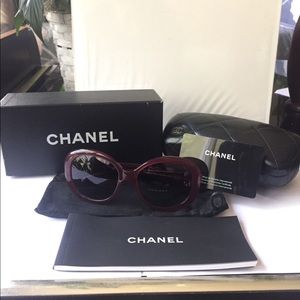 Chanel cranberry sunglasses w/ authenticity card